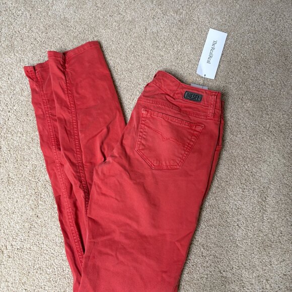 Low Rise Red Diesel Jeans - Picture 2 of 6